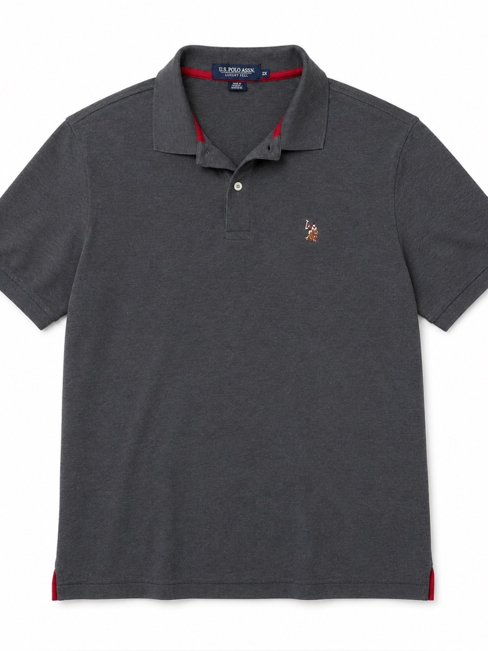 U.S. Polo Assn. Dark Gray Short-Sleeve Polo with Embroidered Logo